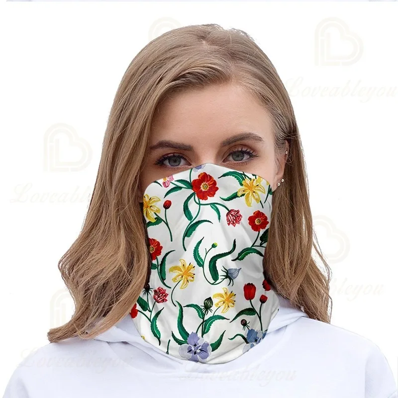 

Floral Scarf Handkerchief Scarves Face Dust Outdoor Sport Cycling Bandanas Camping Hiking Washouts Headwear Magic Scarf