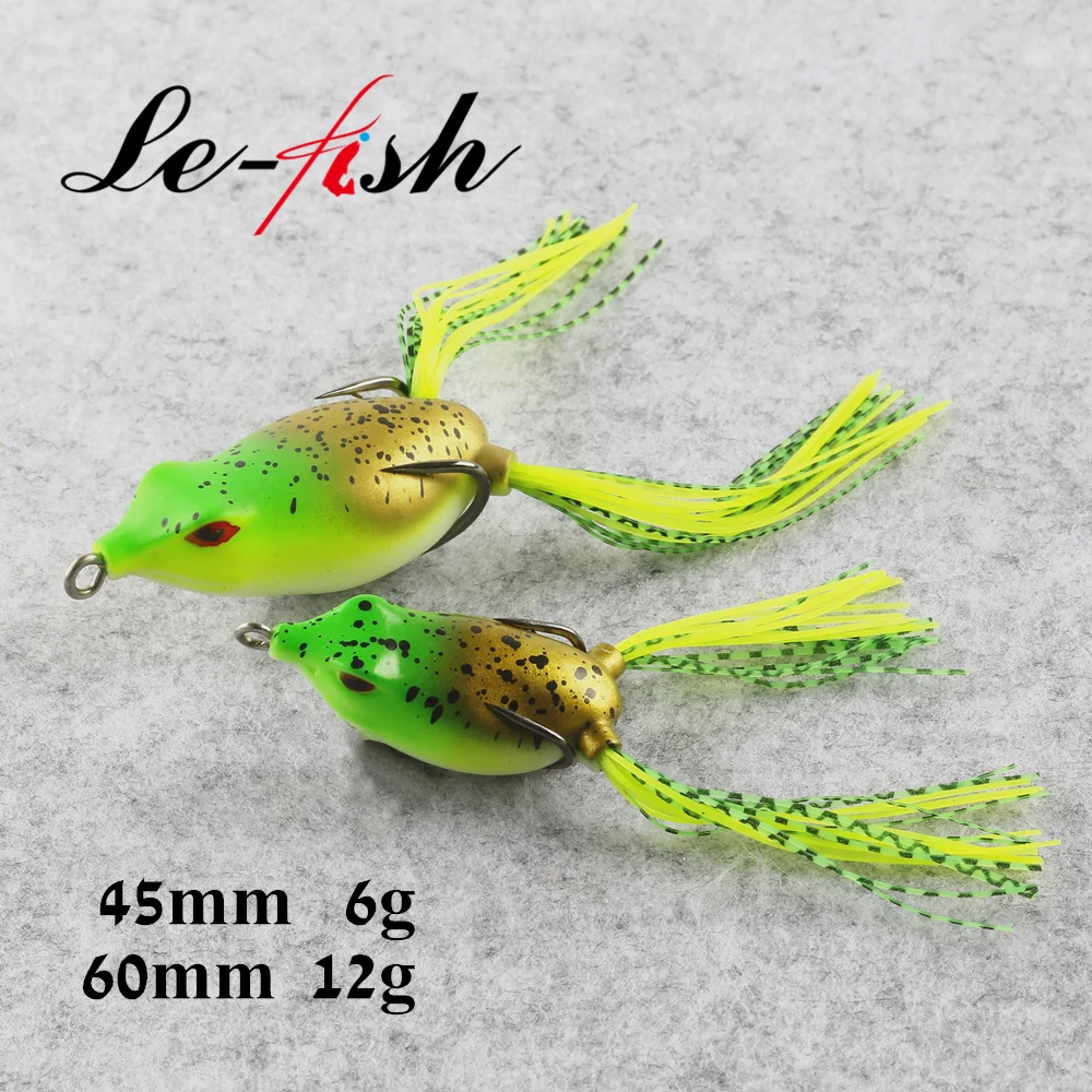 Le-Fish New 6g/12g Soft Frog Artificial  Fishing Lure Snakehead Baits Bass Frog Fishing Tackle with retail box