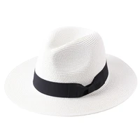 summer women hats wide brim solid band belt buckle top hat casual outdoor handmade beach straw hats