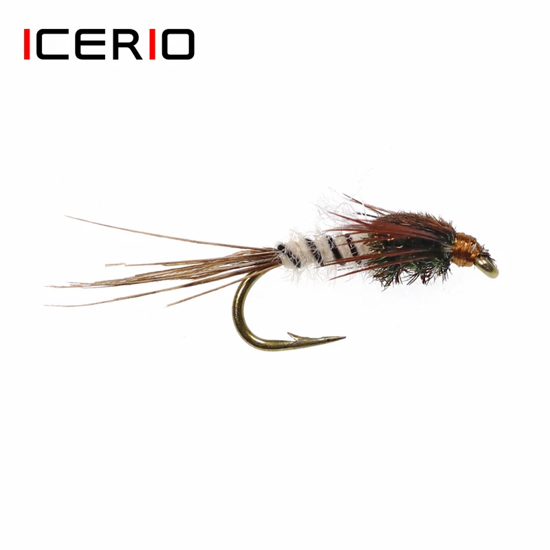 ICERIO 8 шт. Mayfly Nymphs и Emergers Сухие Мушки для ловли форели нахлыстом #12 | Спорт