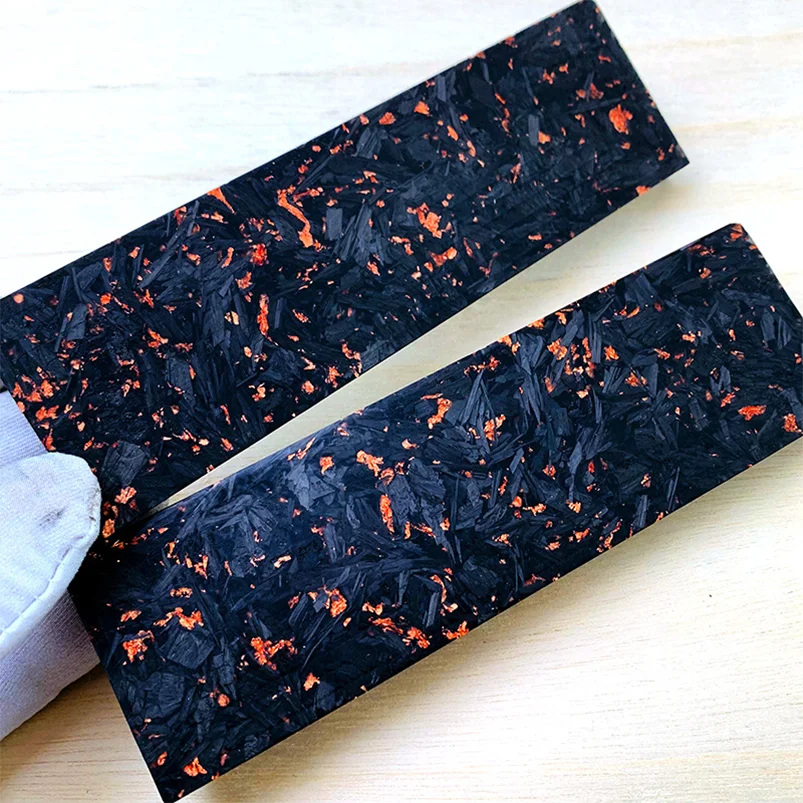 1 Piece New Marbled CF Carbon Fiber Marble Black Resin Plate for DIY Knife Handle Material Copper Powder Compression Patch Board