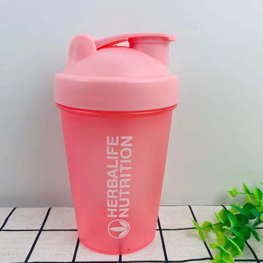 Высокий набор-Herbalife шатающийся стакан пункт молочного встряхивания Протеиновой порошковой чашки с мячом УФ печати смешивая чашка - Цвет: Розовый