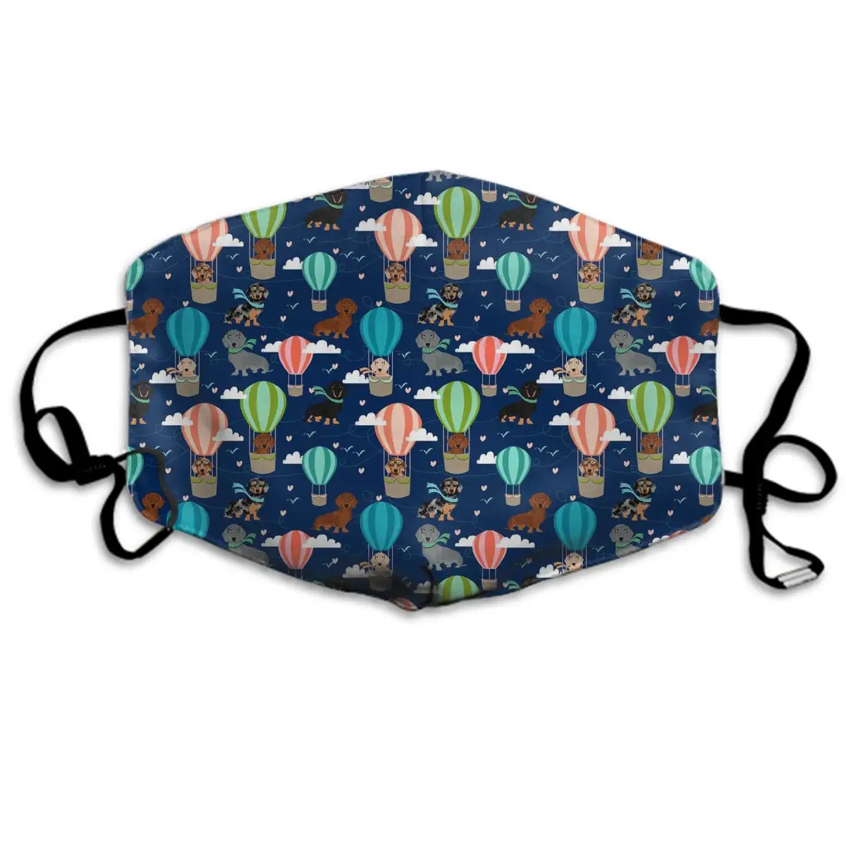 

Comfortable Two Layer Dust Mask, Soft Hot Air Balloon Dachshund Dogs Face Mask Cover Mouth for Adults and Teens