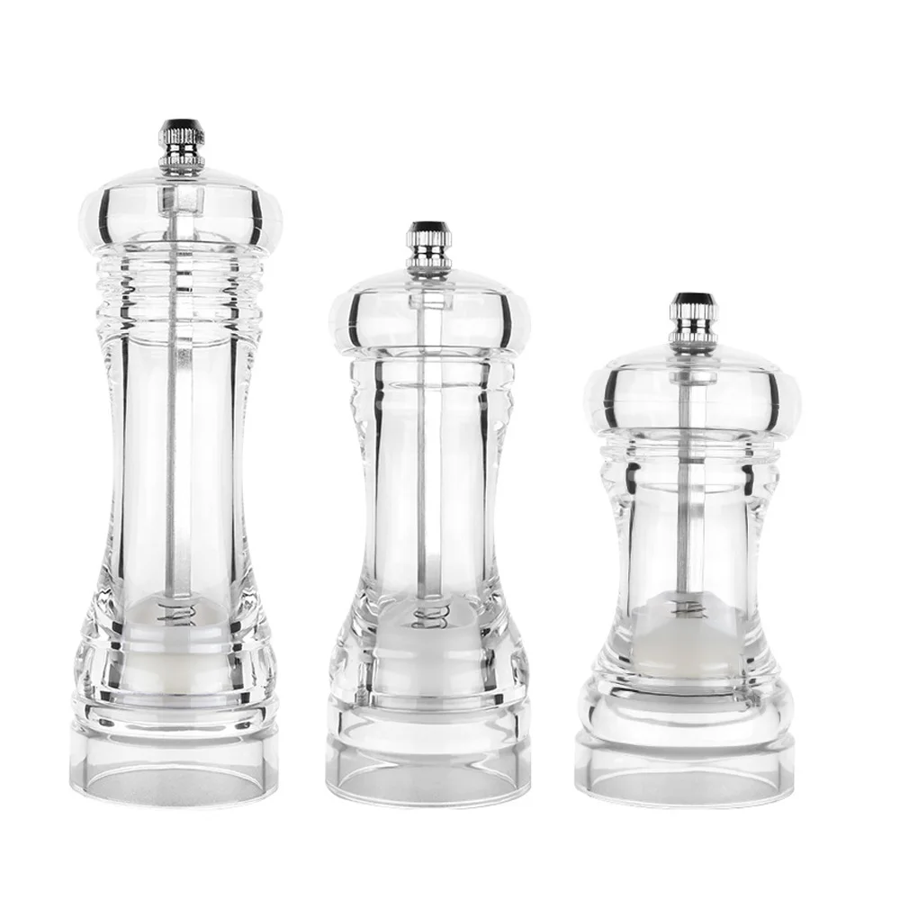 

Acrylic Grinder Transparent Pepper Mill Manual Crusher Ceramic Core Multifunctional Cruet Kitchen Tool