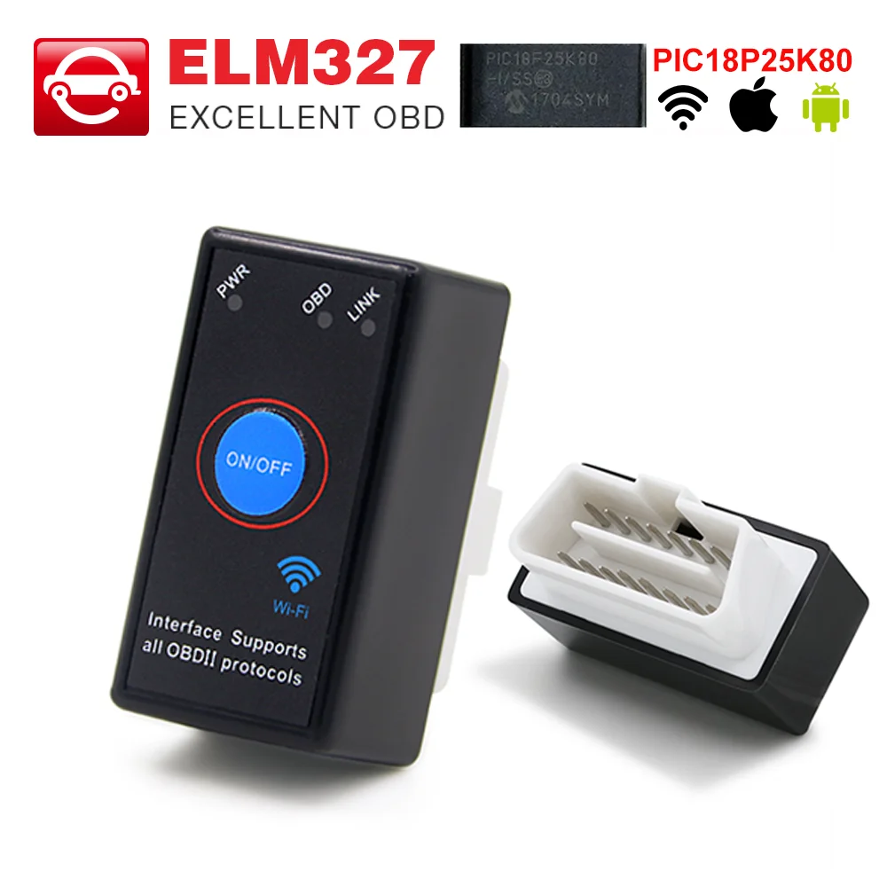 ELM327 V1.5 PIC18F25K80 чип MINI ELM327 Bluetooth-совместимый/Wifi OBD2 сканер считыватель кодов для Android 12V автомобильный диагностический инструмент