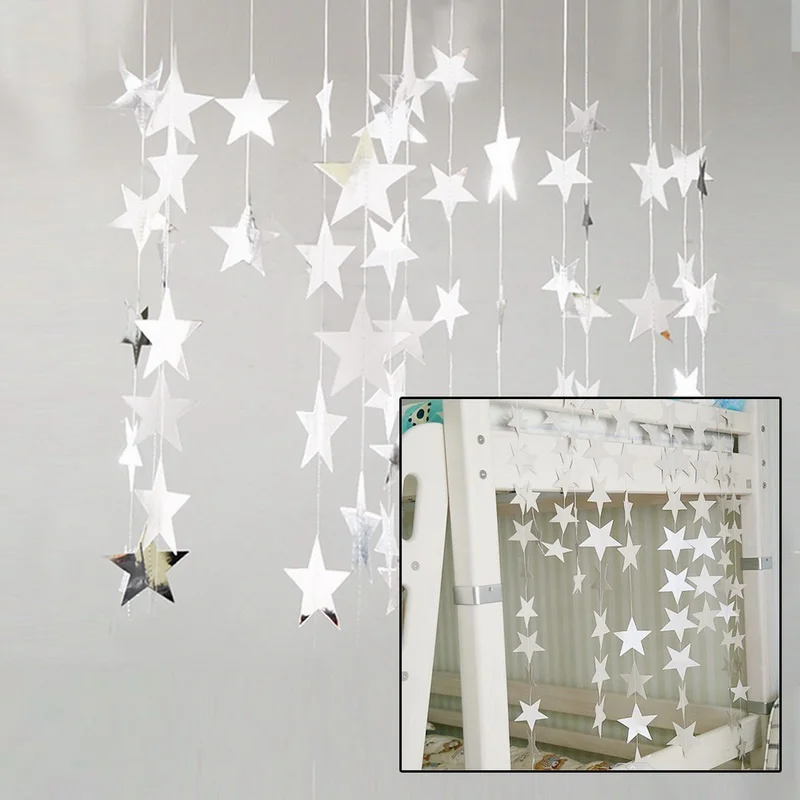 NewJunejour 4 м Звезда овсянка баннер бумажная Свадебная гирлянда на день рождения