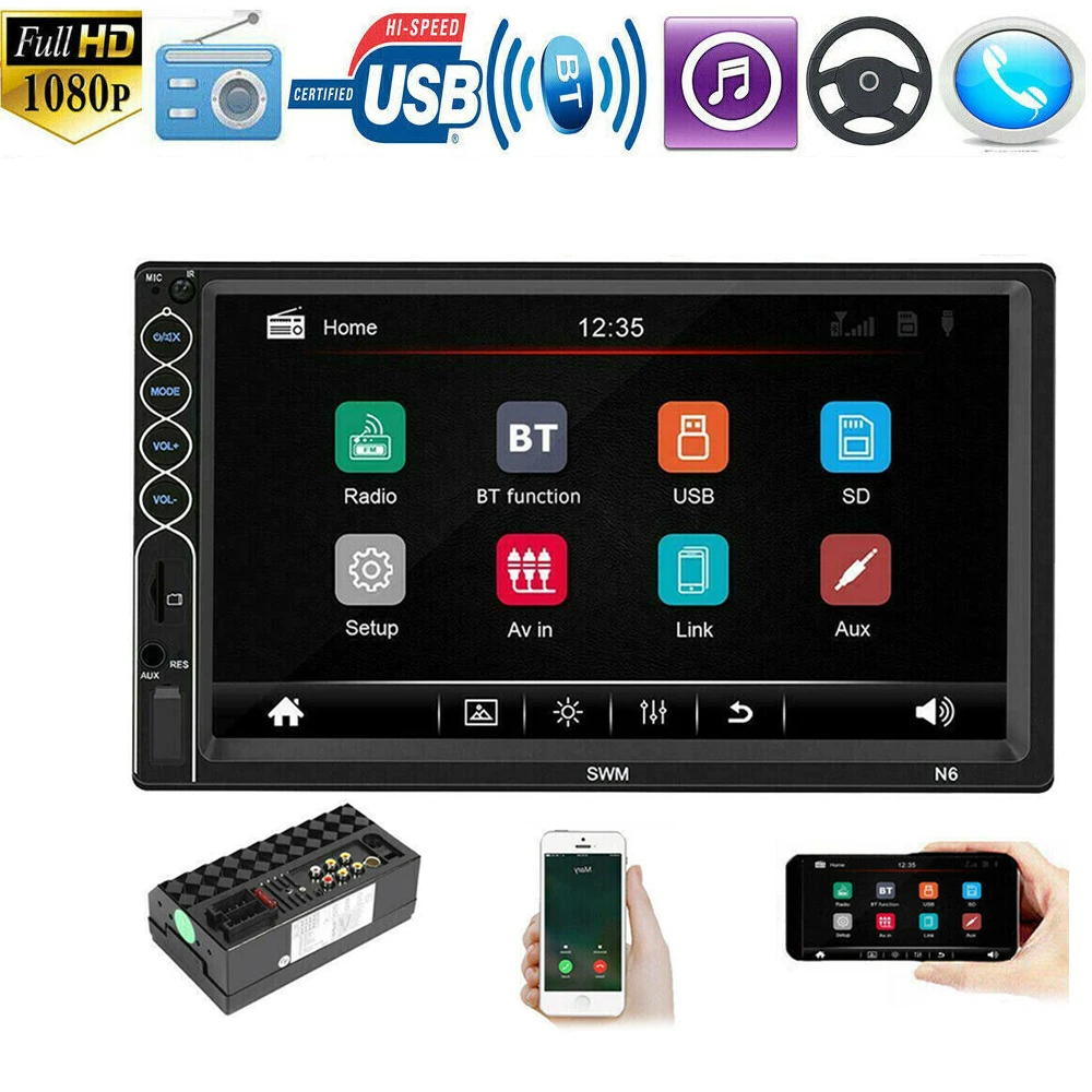 Автомобильная стереосистема 2DIN 7 дюймов Android GPS Navi MP5 плеер Bluetooth Wi Fi FM радио Прямая