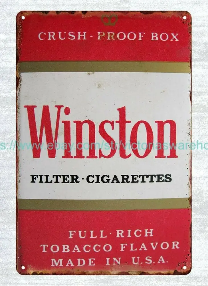 Winston фильтр сигареты табак металлический жестяной знак крытый Открытый s | Дом и