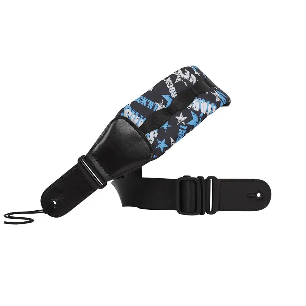 

IRIN GS-05 Guitar Strap Cotton Padded Belt Bass Shoulder Strap Stars Pattern Thickened Stress Relief Band Stringed Instrument