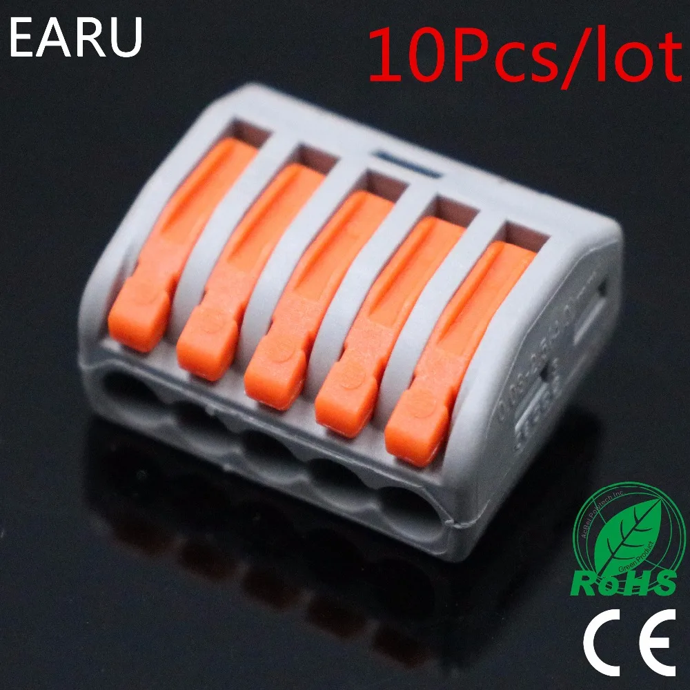 

10Pcs/lot 222-415 5Pin 215 Universal compact wire wiring 5 Pin connector conductor terminal block lever 0.08-2.5mm2