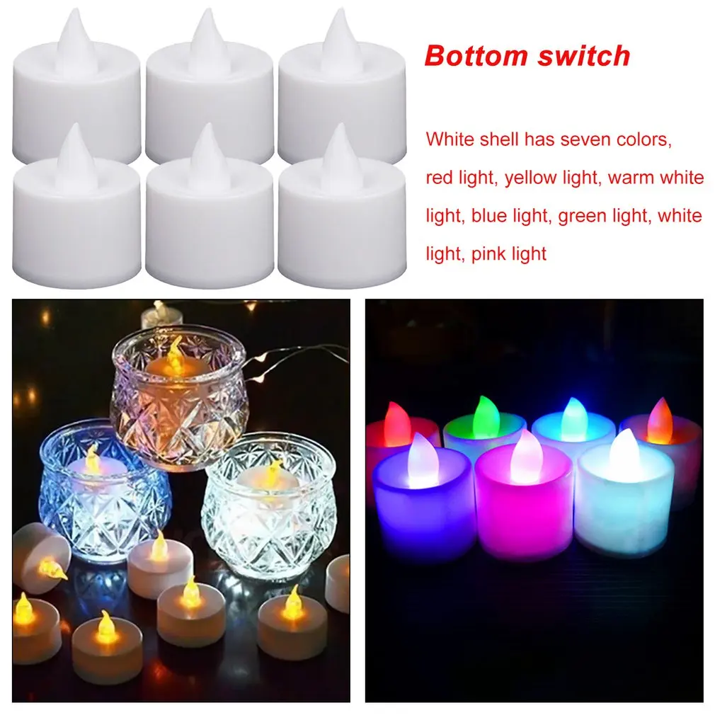 

24PCS Creative Flameless LED Tea Light Tea Candles Wedding Light Romantic Candles Battery Operated Light For Party Decoration