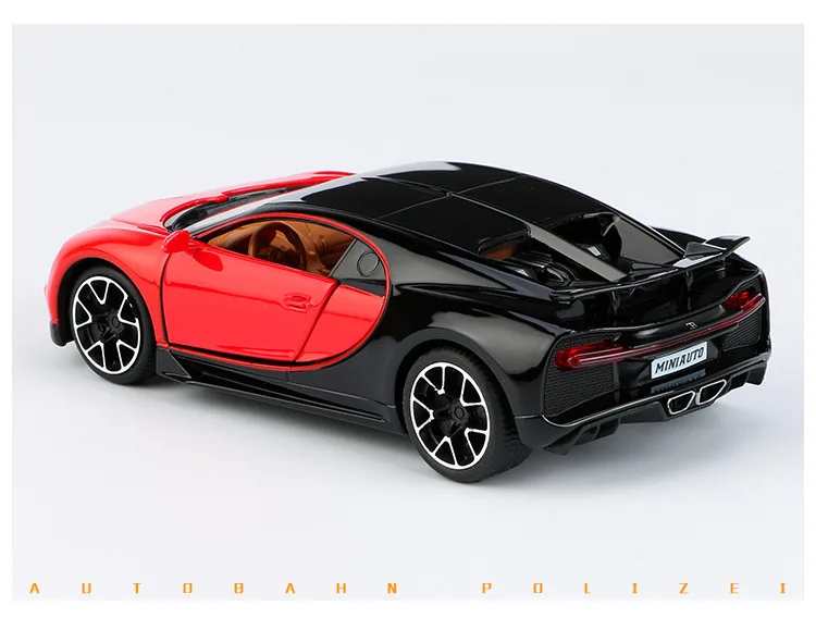 3225A 1:32 Масштаб Bugat Chiron модель спортивного автомобиля литой под давлением звуковой светильник оттягивающая дверная игрушка для детей Горячие транспортные средства подарок колесо