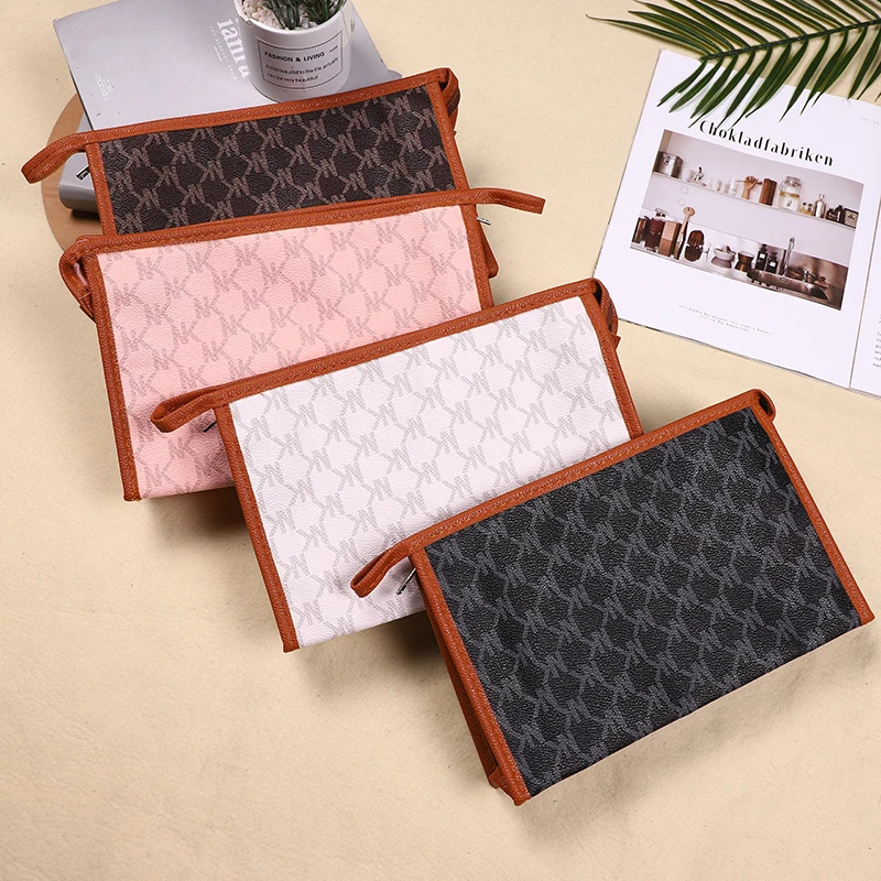 

Multifunction Travel Letter PU Cosmetic Bag Makeup Bags Large Capacity Portable Zipper Toiletries Organizer Make Up Cases