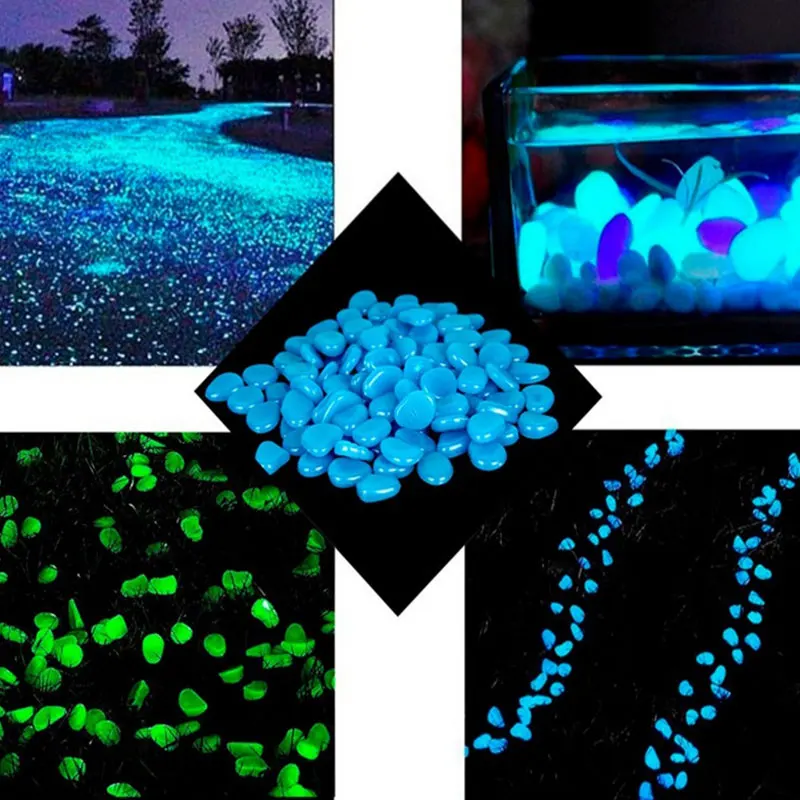 

50pcs Luminous Stones Glow in the Dark Garden Pebbles Glow Stones Rocks for Walkways Garden Path Patio Lawn Garden Yard Decor