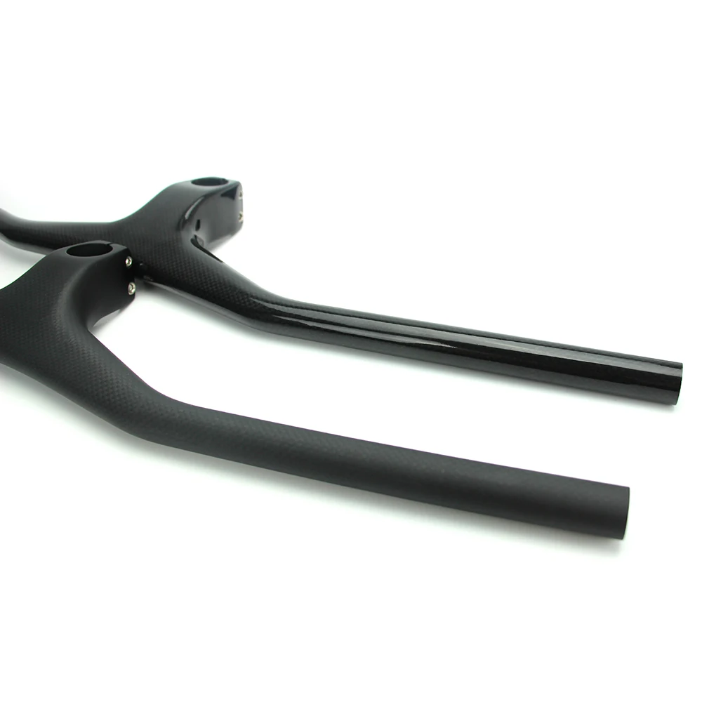 New No Logo 3K/UD Carbon One-shaped Integrated MTB Handlebar Bicycle Riser -17° degree With 80-110mm Match High quality | Спорт и