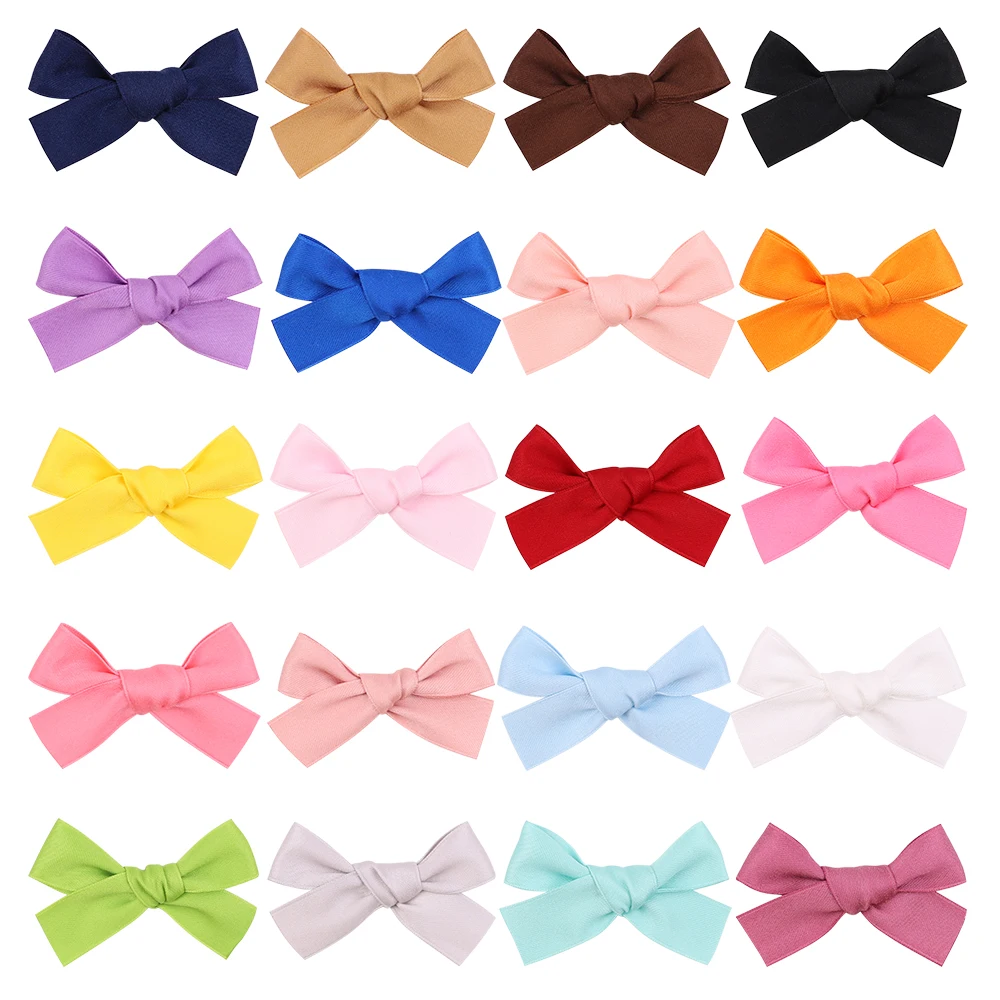 

20Colors/Lot Ribbon Hair Bows Hair Clip For Girls Barrettes Bowknot Safety Hairpins Best Gifts Headwear Kids Hair Accessories