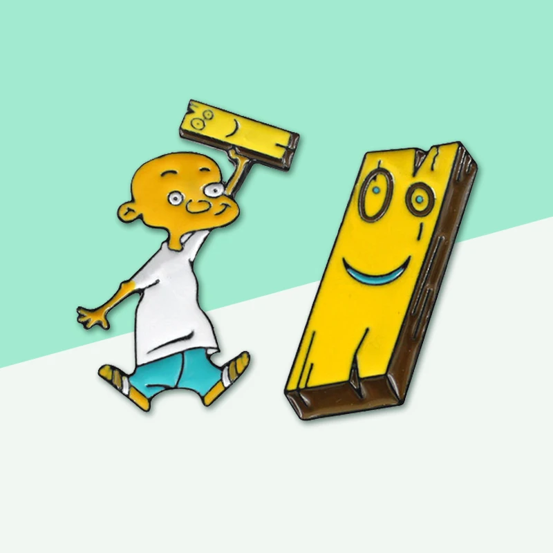 Ретро 90s герои мультфильмов Ed ЭДД вихревые прекрасный планка эмалевая Брошь