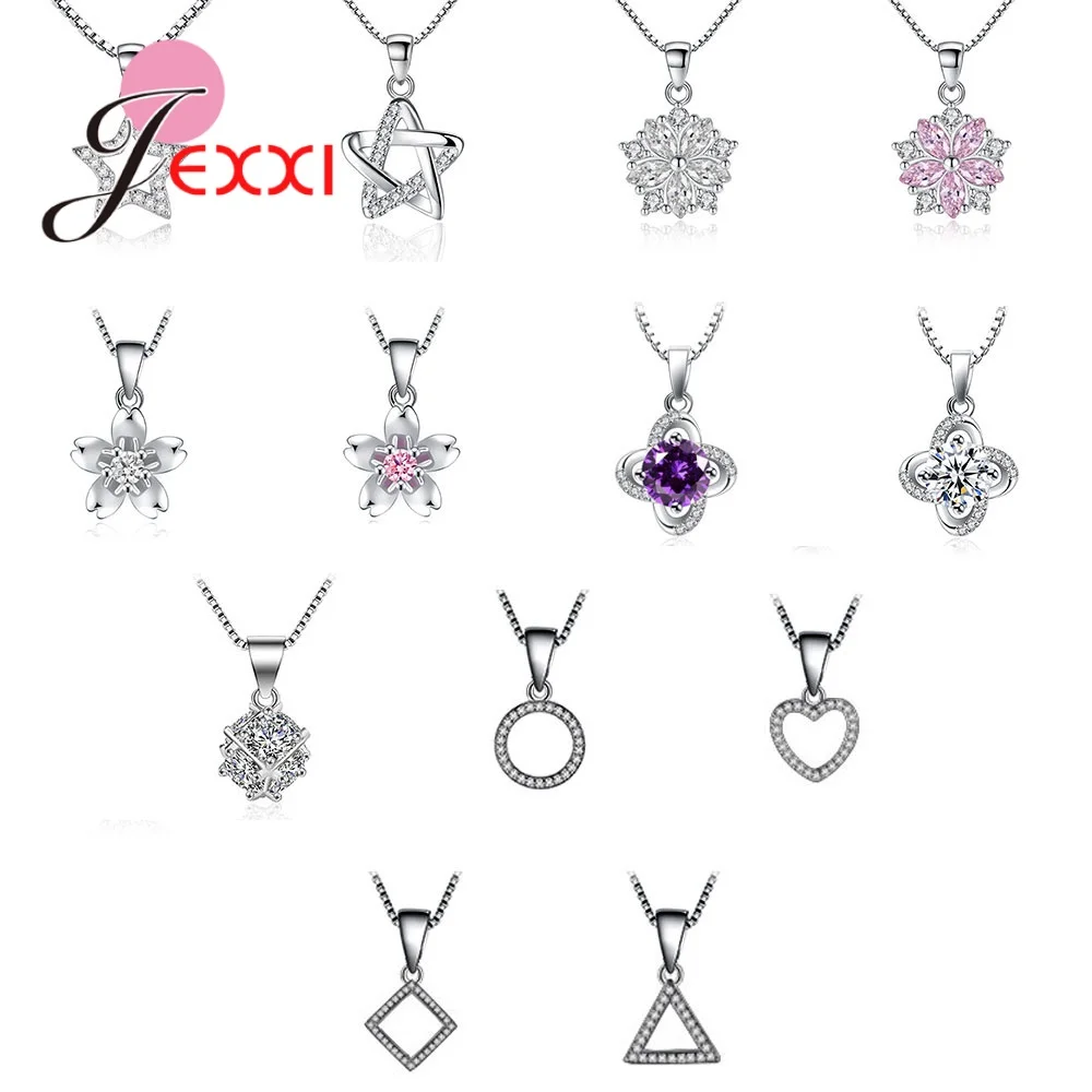 

13 Designs 925 Sterling Silver Jewelry Women Necklaces for Party Engagement Original S925 Silver Cubic Zircon Pendant/Chain