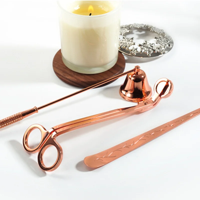 3PCS Candle Trimmer Snuff Bottle Stainless Steel Metal Fire Extinguisher Accessory Set House Tools Home Decoration | Дом и сад