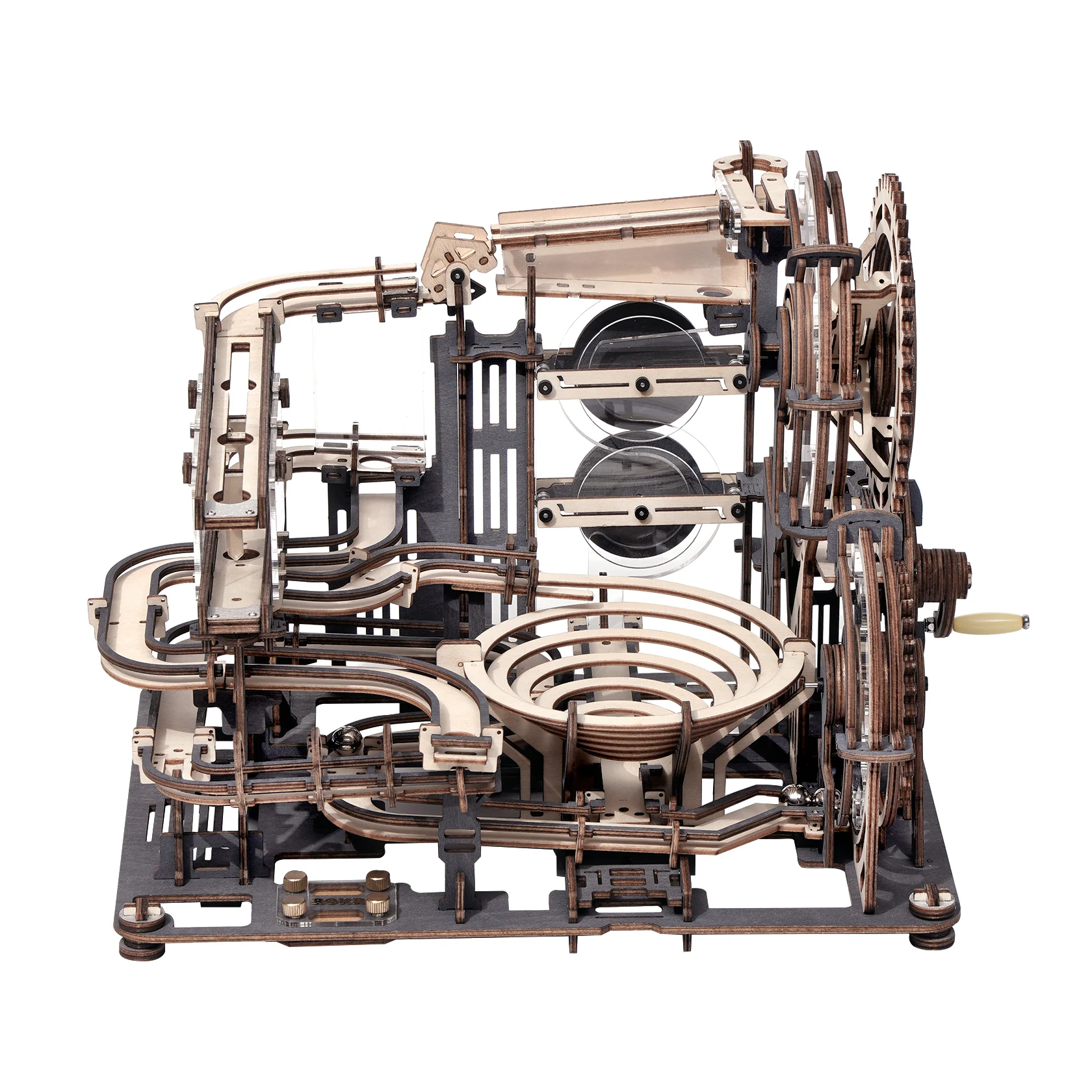 

3D Jigsaw Puzzle DIY Wooden Machinery Creative Orbital Ball Stereo Assembly Model Ruotai Night City Building Blocks Child gift