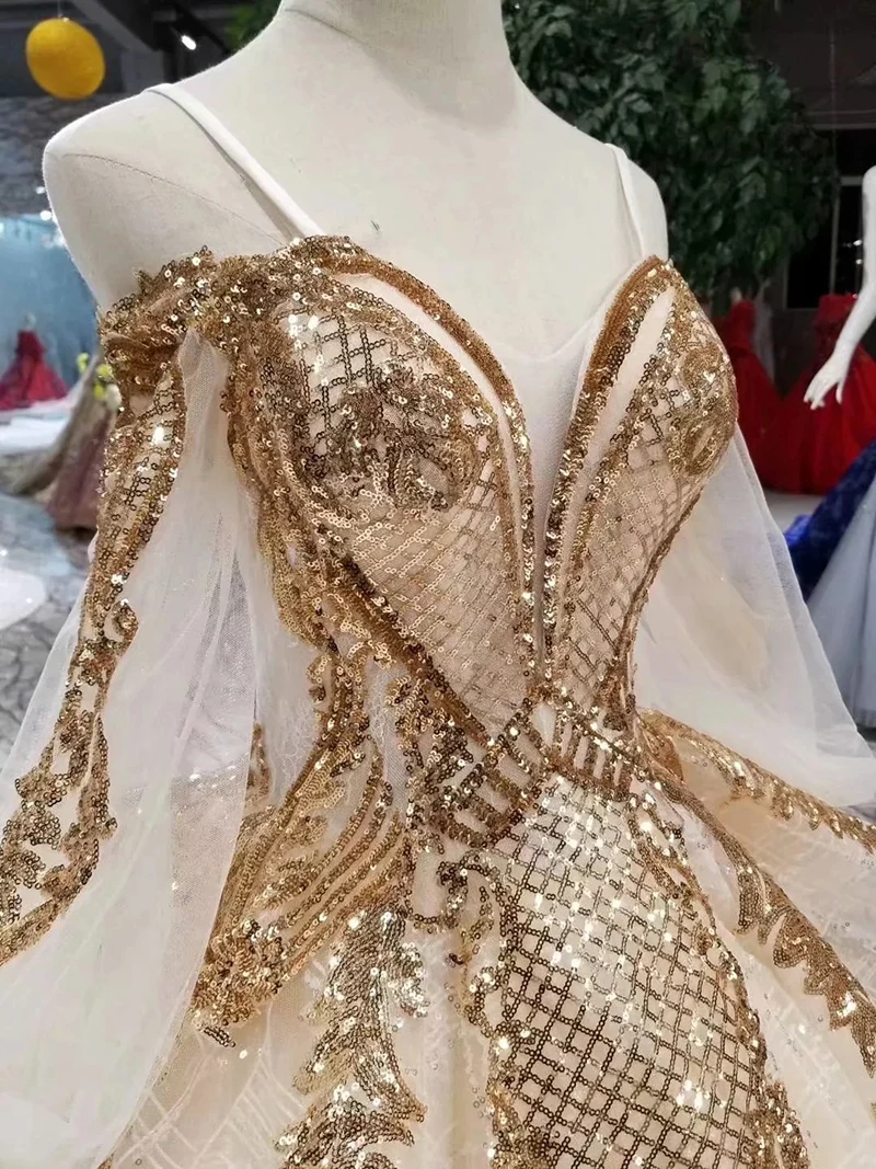 

BGW 2021117ht Sexy Off Shoulder Evening Dresses Long Long Tulle Sleeves Lace Up Back Party Dresses Long Train Ladies Dress