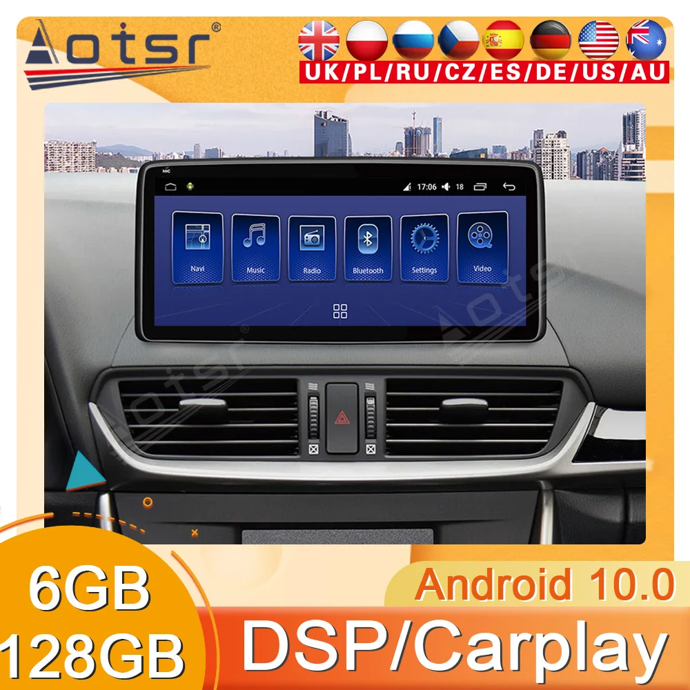 

10,25 "128G Android 10 радио для Mazda CX-4 2014 - 2020 GPS Navi автомобильный мультимедийный плеер стерео головное устройство авто аудио Carplay 1 Din