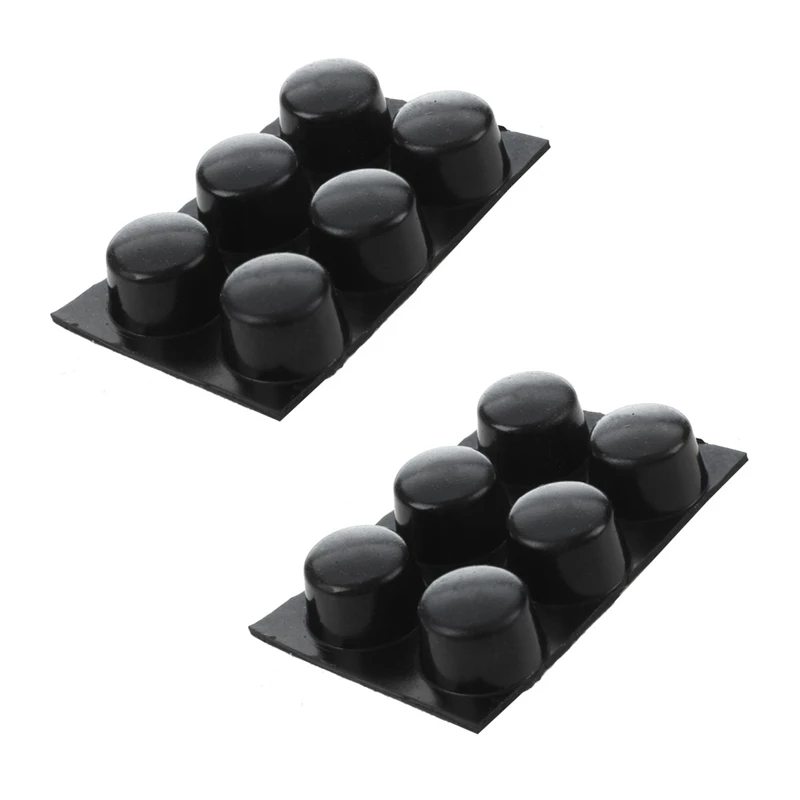 

12X Furniture Cylinder 18mmx12mm Adhesive Rubber Foot Pads Black