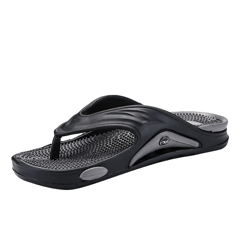 

2021 Summer New Men's Flip Flops Fashion Outdoor Beach Shoes Male Massage Comfortable Bathroom Slippers