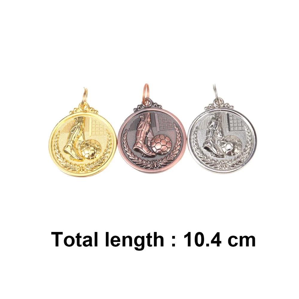 

10pcs Football Medal Award General Sports Medal Gold Silver Bronze Medal for Sports Academics or Soccer Competition