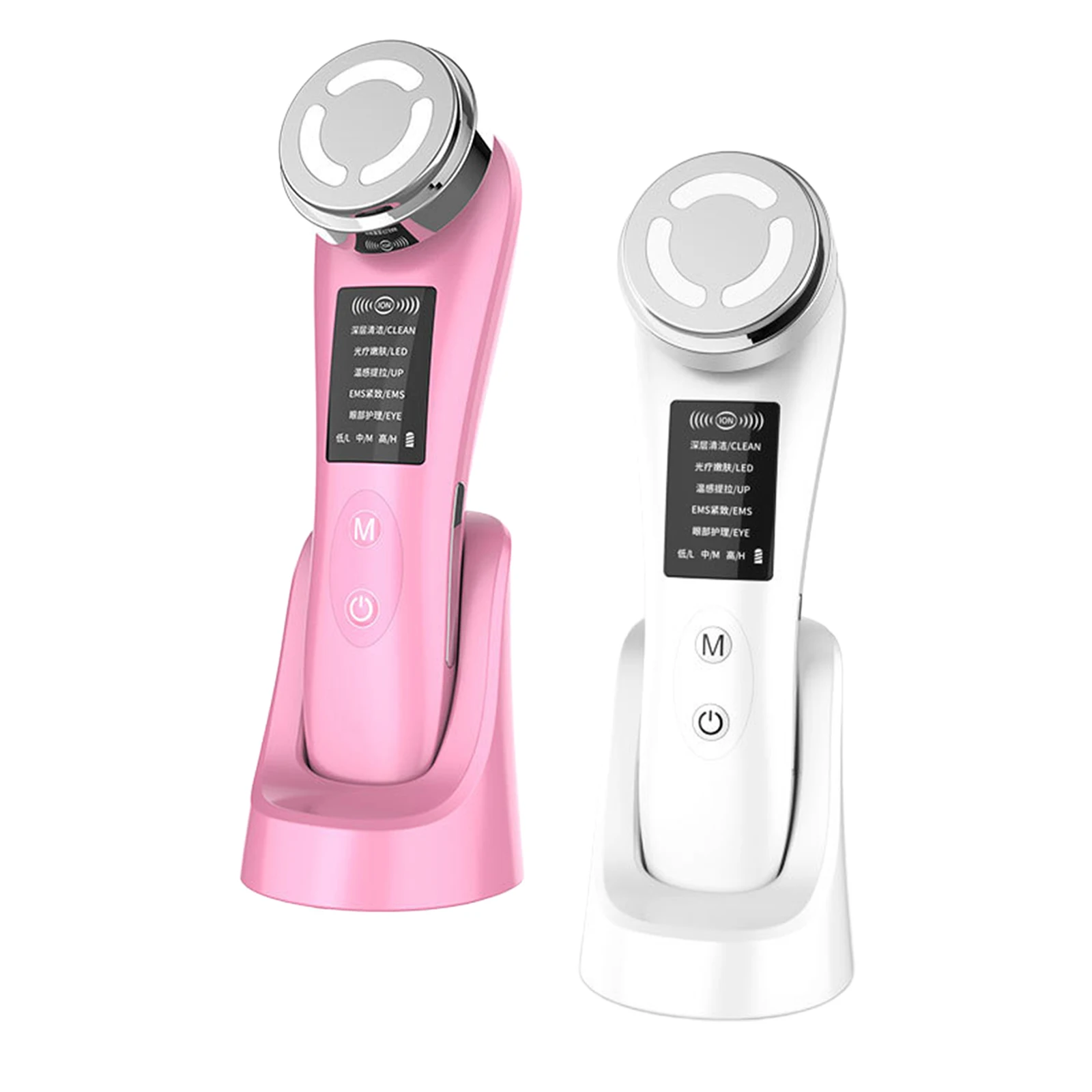 

5 Modes Portable Face Massager Facial Lift Handheld Red & Blue LED light