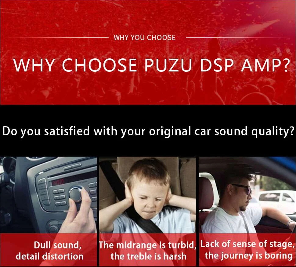 PUZU C7 8 полос 12 В 4x150 Вт автомобильный DSP усилитель цифровой аудио процессор Bluetooth Wi-Fi для компьютера мобильного телефона настройка эквалайзера