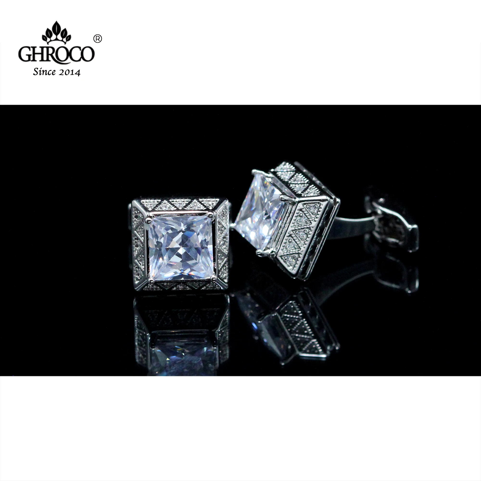 

Высококачественные изысканные запонки для рубашки GHROCO в классическом французском стиле с фианитами, модный роскошный подарок для деловых ...