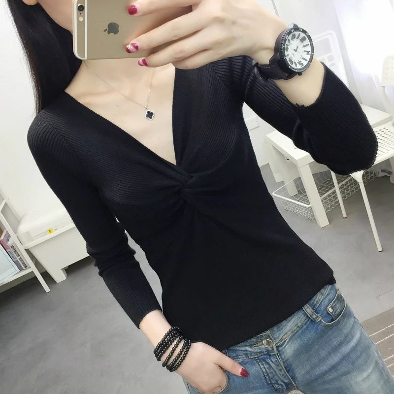 Легкий осенне-зимний свитер с люрексом Женский пуловер длинными рукавами