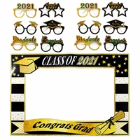 13pcs graduation photo booth frame glasses props party decorations 2021 bachelor cap grad graduated supplies photobooth gift