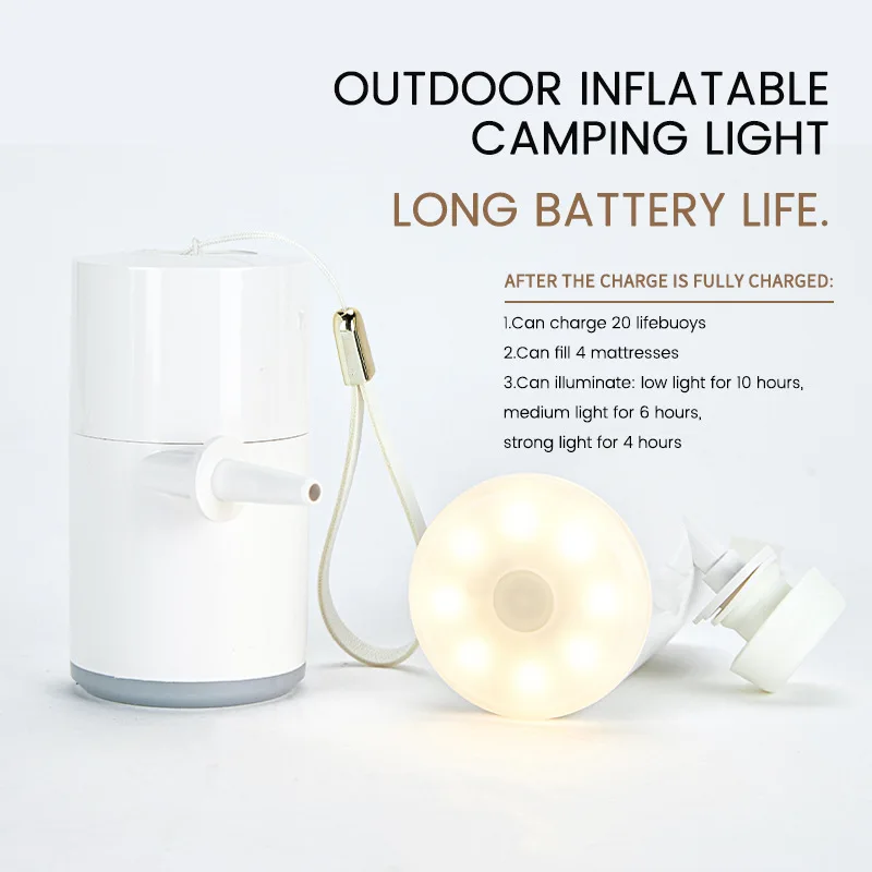 

7.4V Outdoor Portable Air Pump Camping Air Bed Vacuum Bag Suction Ring Electric Suction Pump With SOS Function USB Type-C
