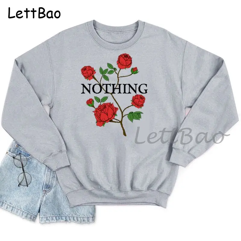 

Nothing Rose New Women Harajuku Graphic Hoody Unisex Pullovers woman Hip Hop Hoodie Graphic Top Vintage Pullover Female