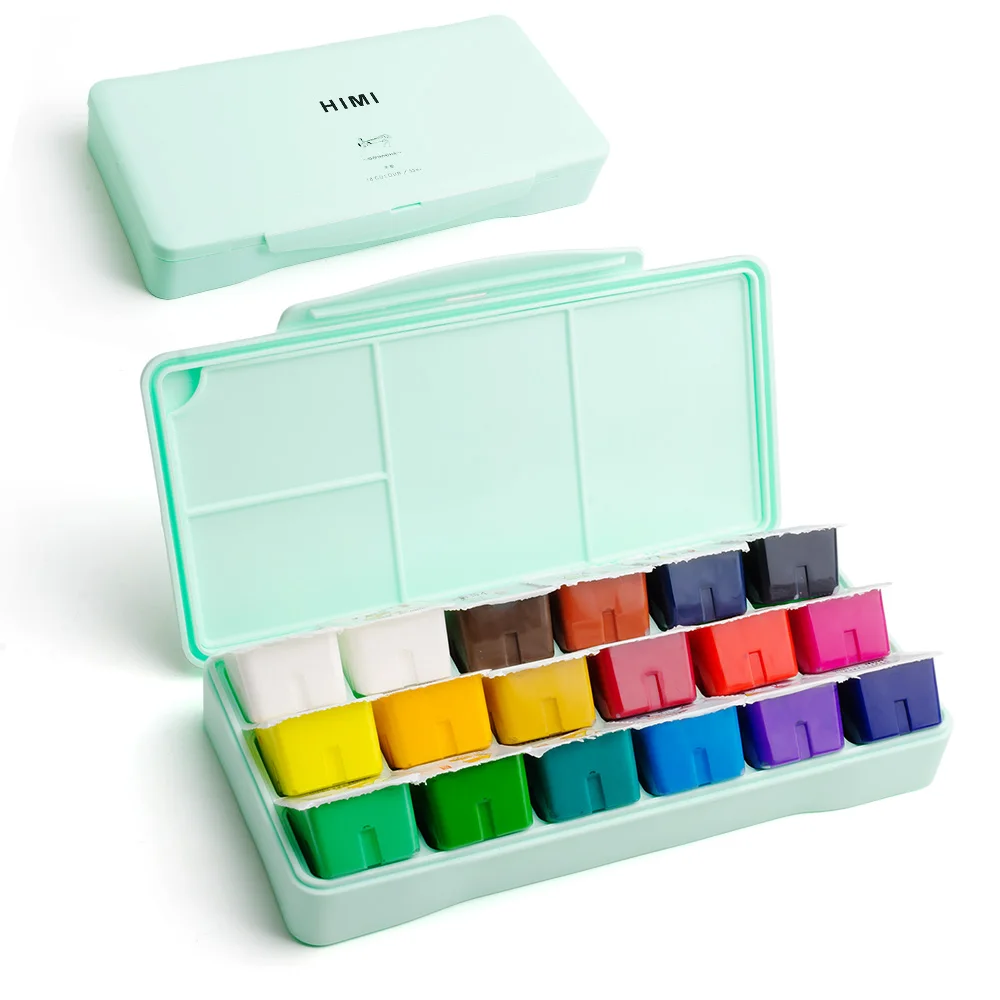 

30ML18/24 Colors Professional Gouache Watercolor Paints Set Unique Jelly Cup Design Gouache Paint For Students Artists Supplies