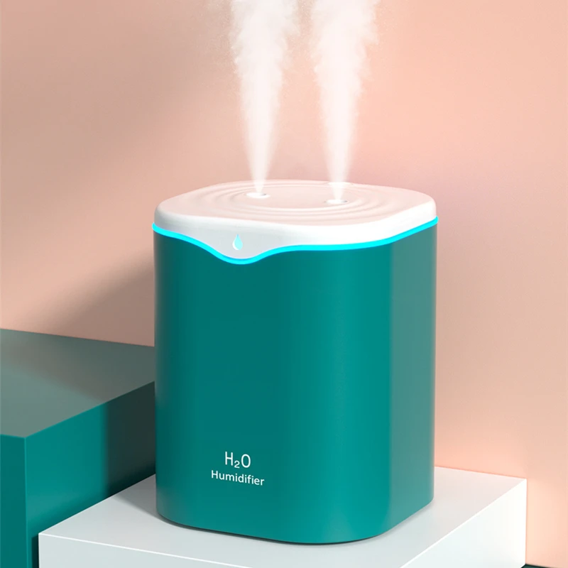 2000ml air humidifier usb aroma diffuser with led lamp household dual nozzle sprayer ultrasonic essential oil diffuser free global shipping