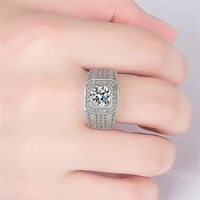 hoyon s925 sterling silver color 3 carats diamond ring for men anillos de silver 925 jewelry bizuteria gemstone ring for men