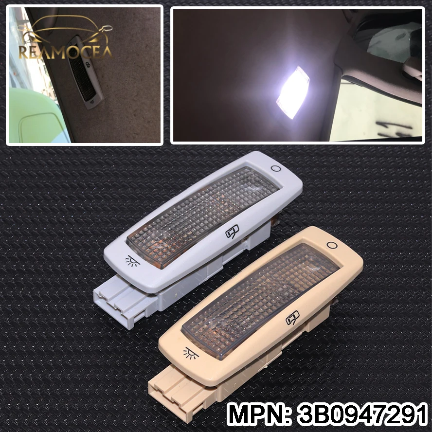 Купольсветильник лампа Reamocea OEM 3B0947291 для чтения карты заднего вида, подходит для VW Golf Passat Beetle Tiguan Caddy Skoda Fabia Superb Seat Leon