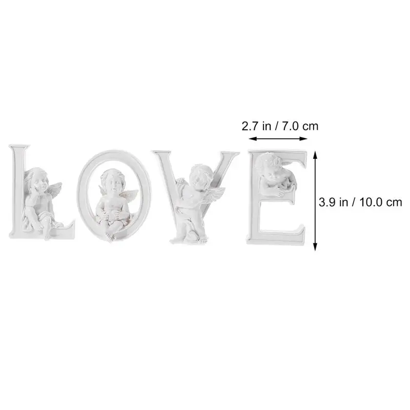 

1 Set Exquisite LOVE Alphabet Ornaments Creative Desktop Alphabet Decor Miniatures Resin Figurines