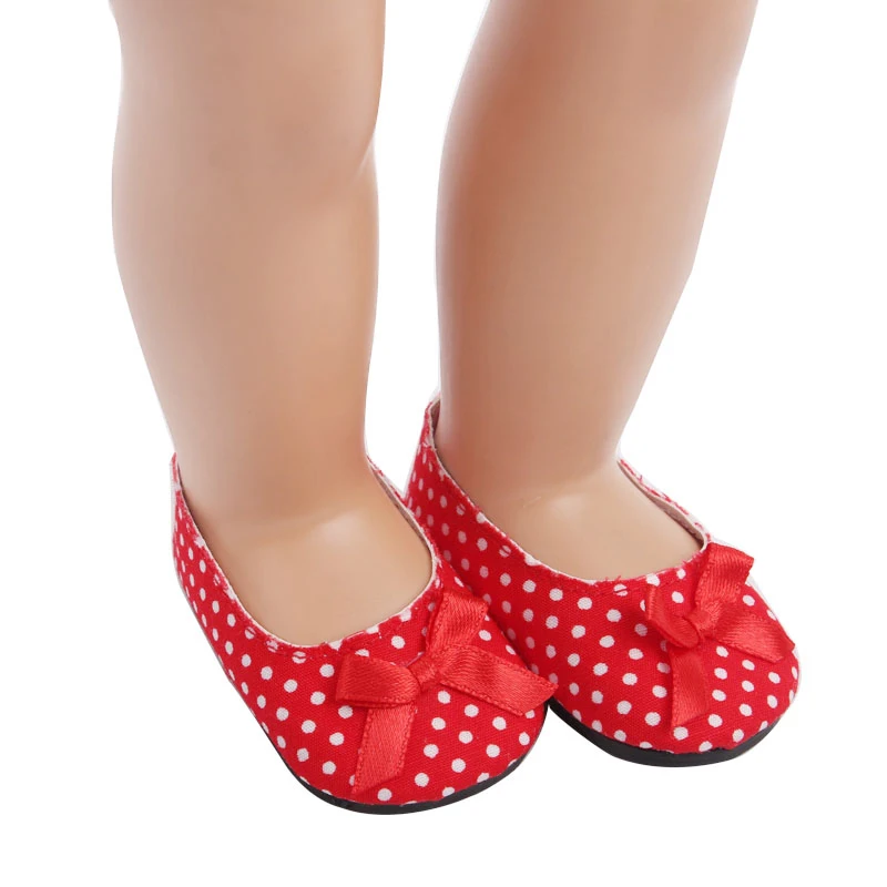 Кукольная обувь для девочек 18 дюймов милая маленькая красная с бантом