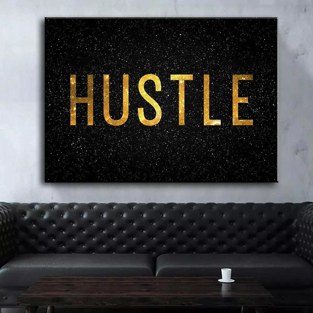 Современные настенные художественные мотивационные плакаты Grind Hustle печать