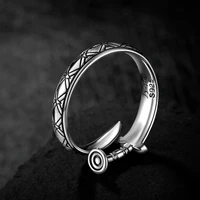 new vintage fashion trendy warding off evil spirits lucky sword opening adjustable rings for women men gothic luxury jewelry