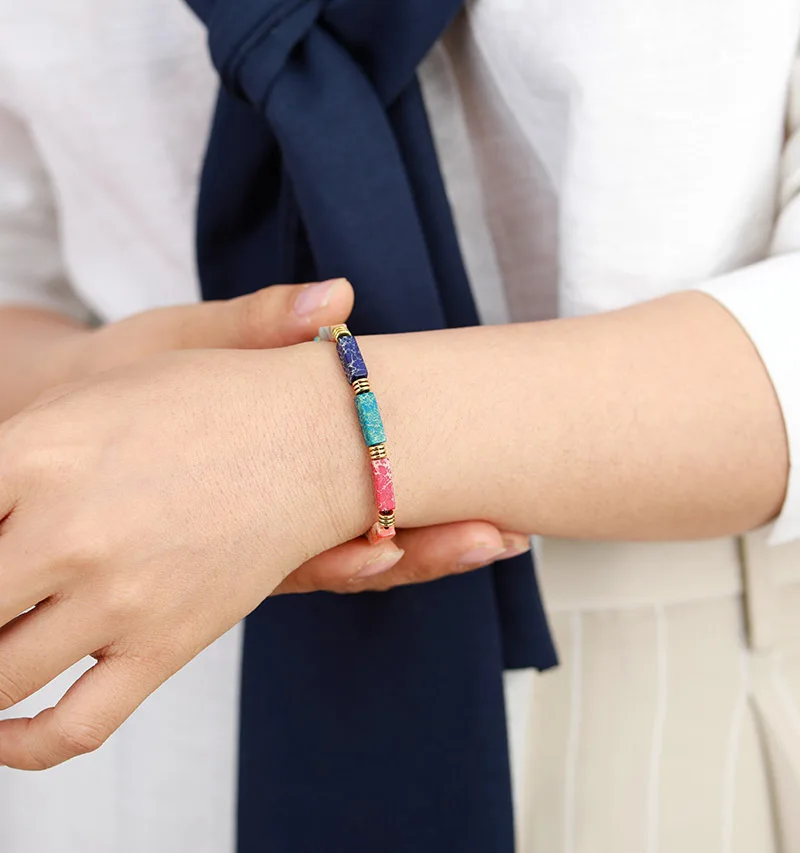 Браслеты из камня в виде чакр плетеные ювелирные украшения нитей джапсера