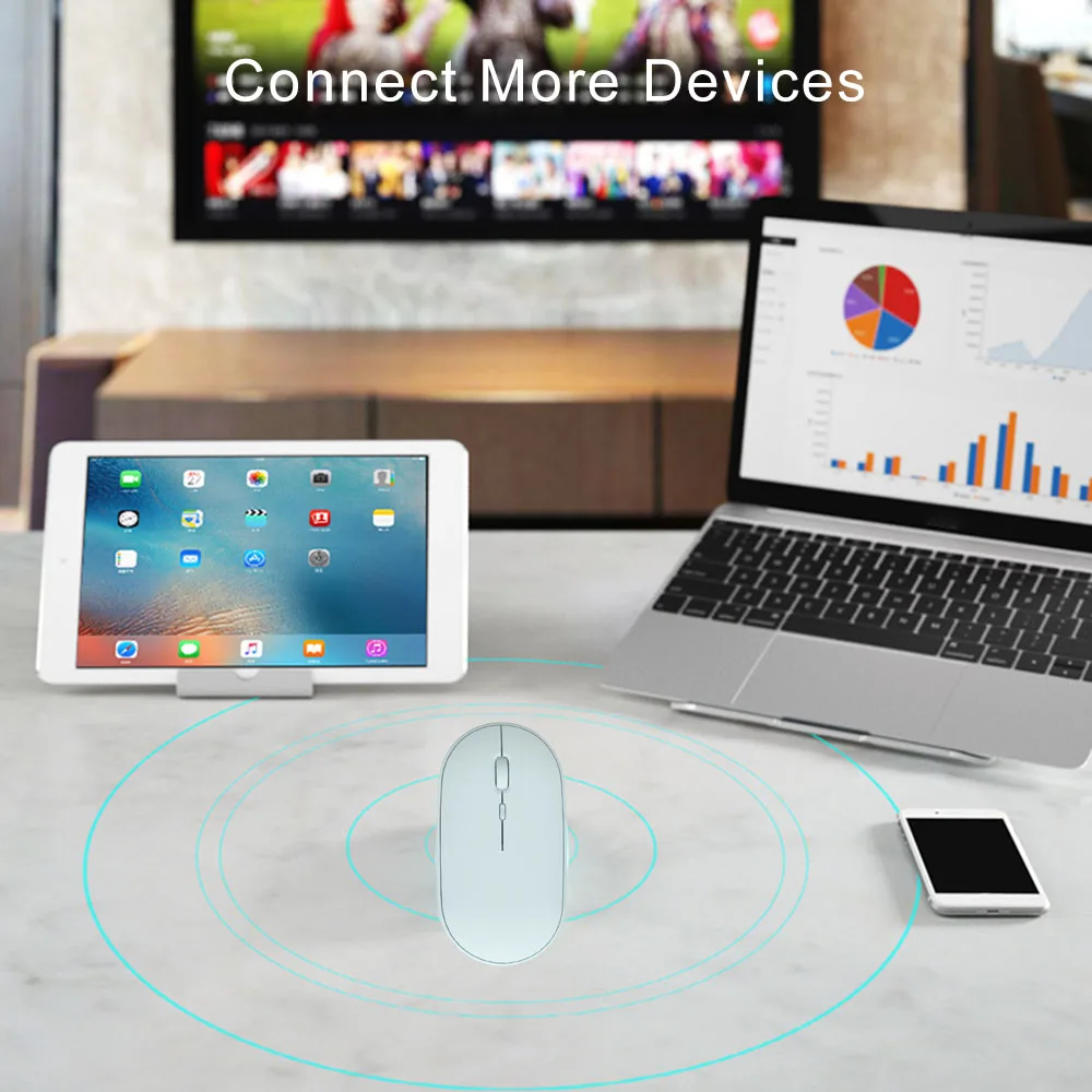 

Wireless Mouse Mute Ultra-thin 2.4G Rechargeable Bluetooth Mini USB Mouse for Laptop Desktop Computer Accessories