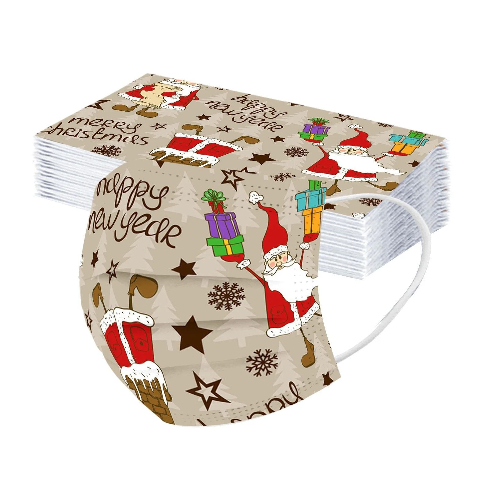 

10 шт. Рождественская маска, рождественские украшения для дома, рождественские подарки, рождественские украшения, Рождественский олень, мед...