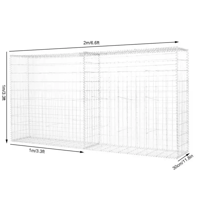 

200x100x30cm Gabion Basket Welding Galvanized Steel Gabion Planter Basket for Garden Landscape Fencing wicker