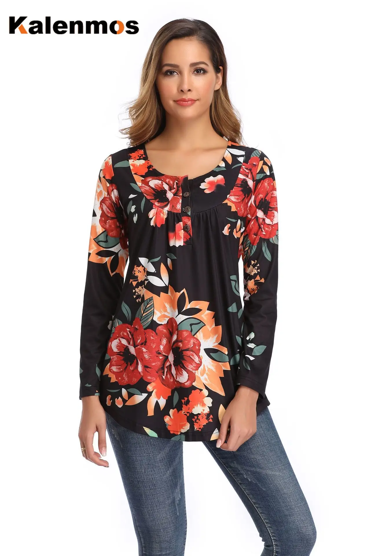 Женские футболки с длинным рукавом и графическим принтом футболка круглым