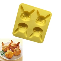 2 pack 4 cavity animal shape chocolate mold cartoon rabbit cookie mould cake candy diy pastry tool